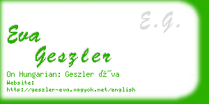 eva geszler business card